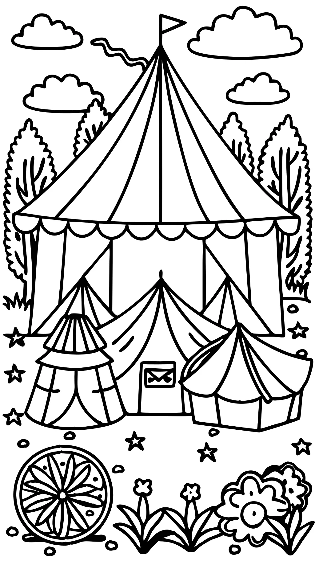 coloring pages of tents